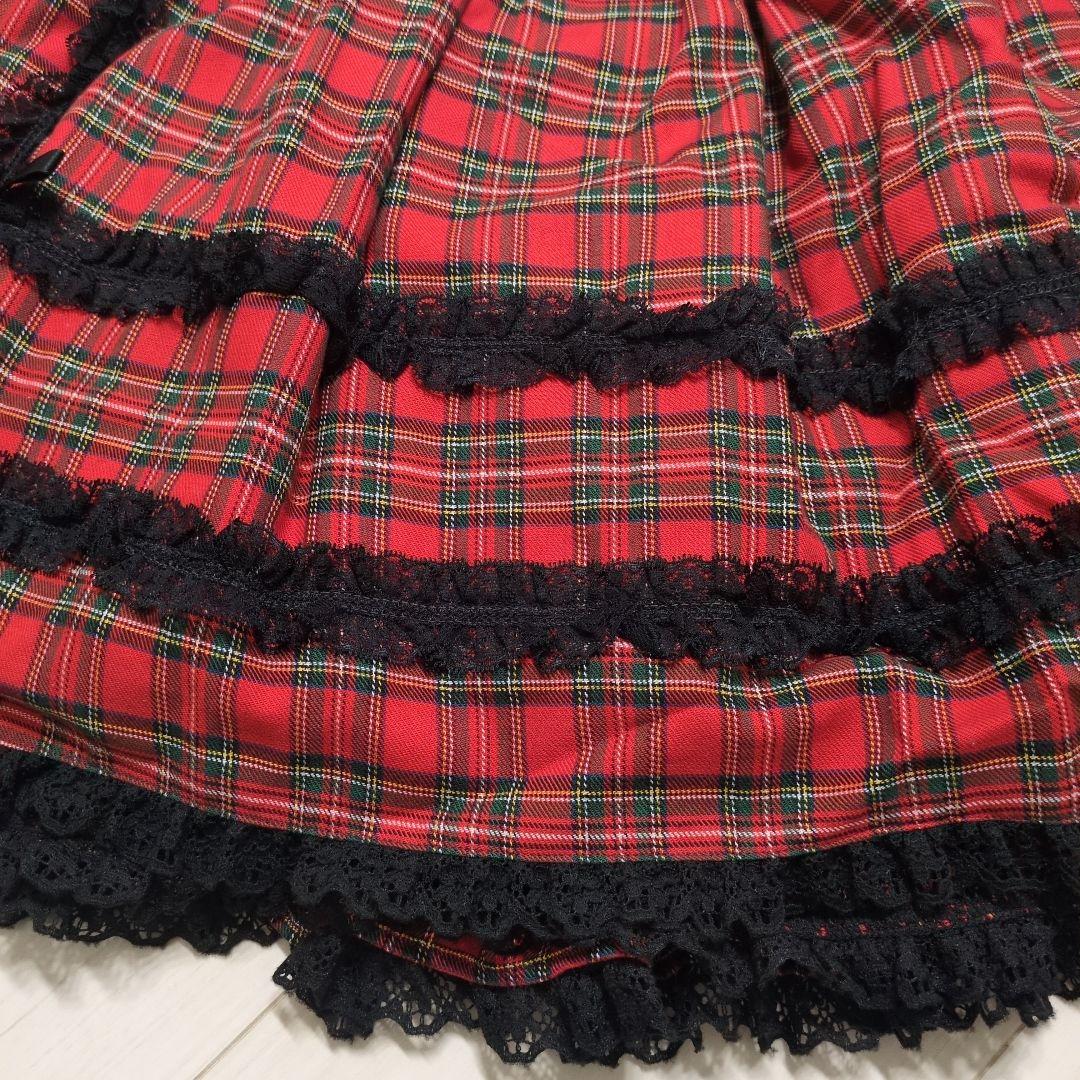 メタモルフォーゼ　ギンガムチェック フレアスカート