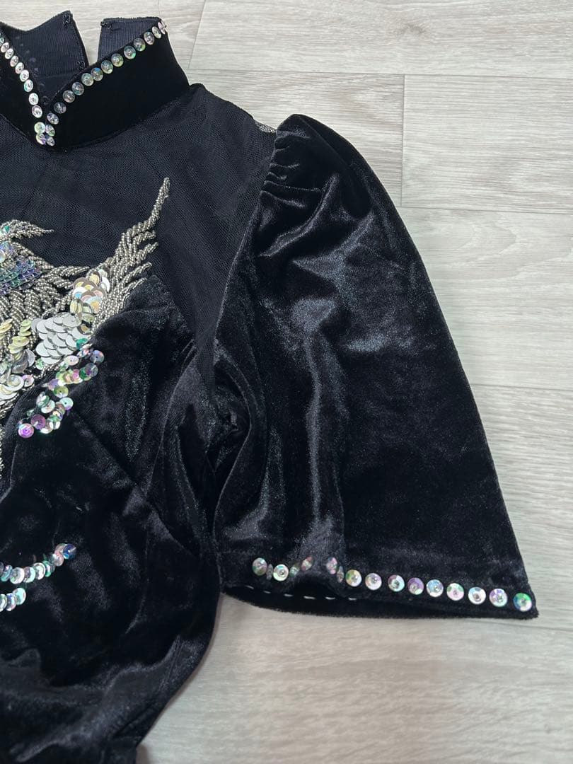 ベロア スパンコール チャイナドレス