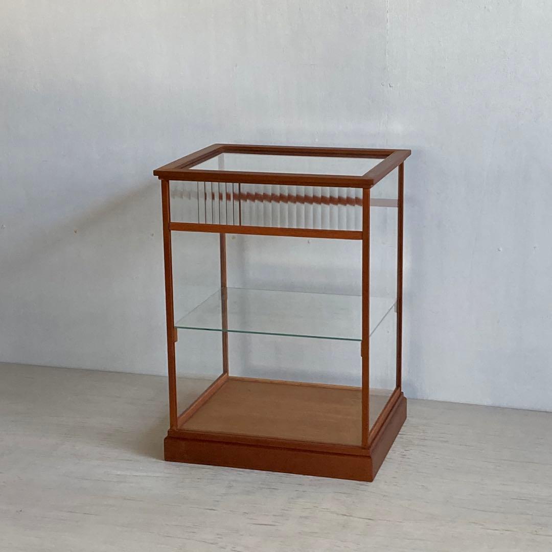 古い木製 ガラスケース 2段 ショーケース 展示ケース 店舗什器