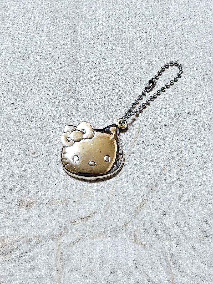 レトロ ハローキティ スライド キーホルダー プリクラ ロケット シルバー