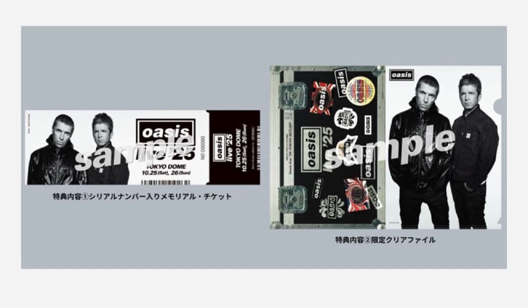 会場限定❗️oasis メモリアルチケット クリアファイル CD 2025オアシス