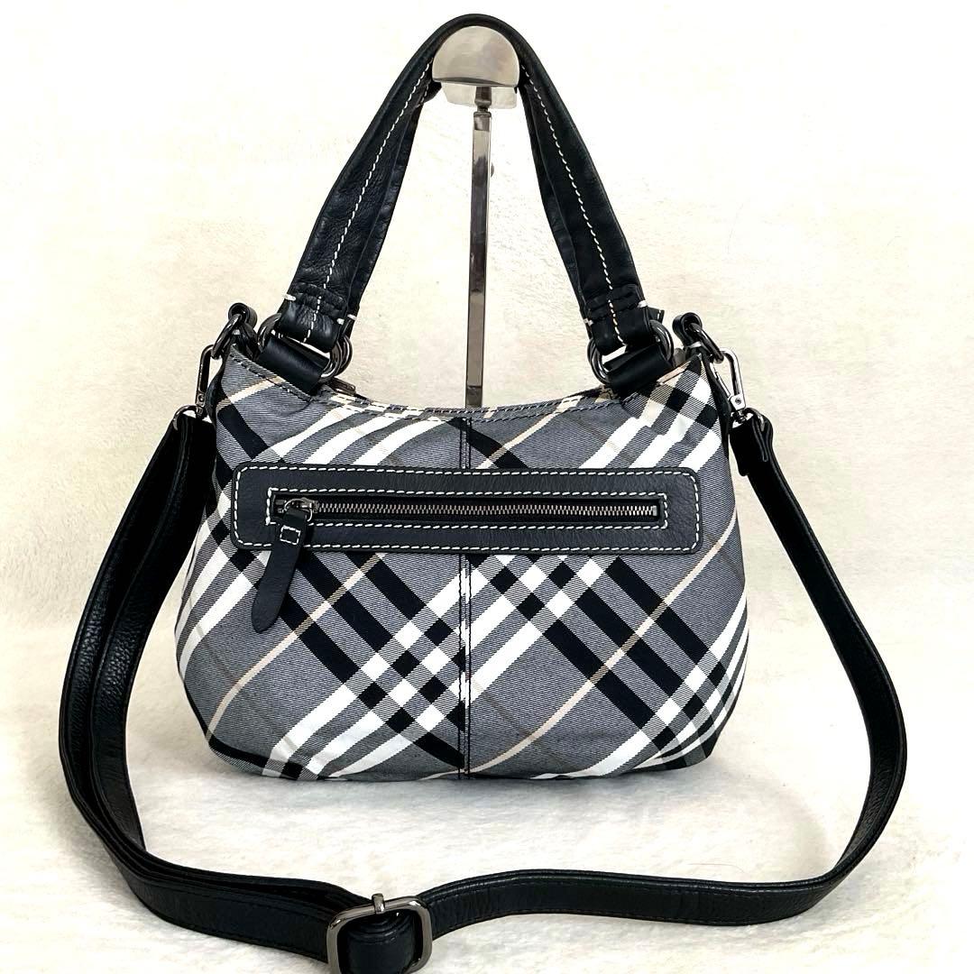 【美品】バーバリーショルダーバッグ オールレザー リバーシブル 黒 2way