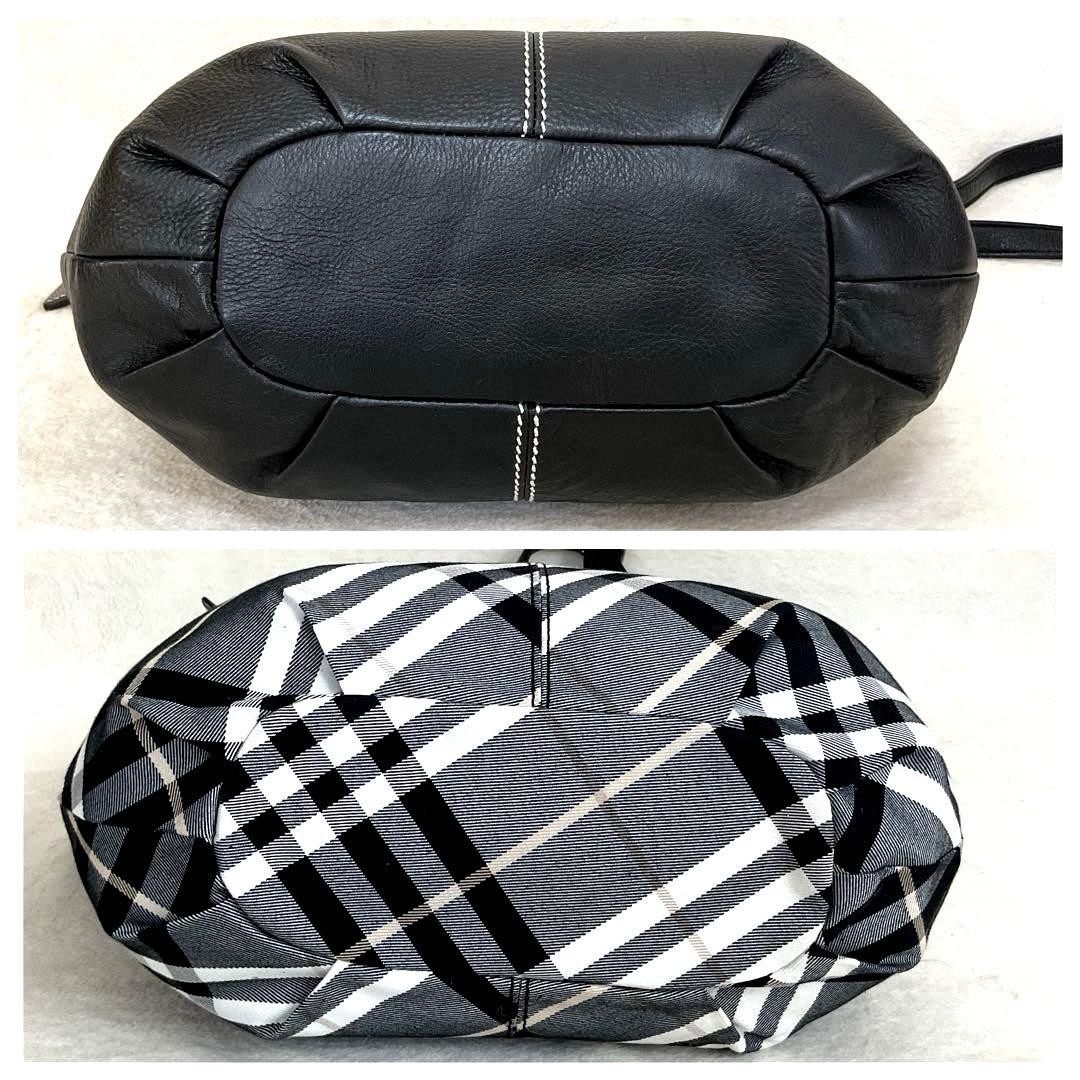 【美品】バーバリーショルダーバッグ オールレザー リバーシブル 黒 2way