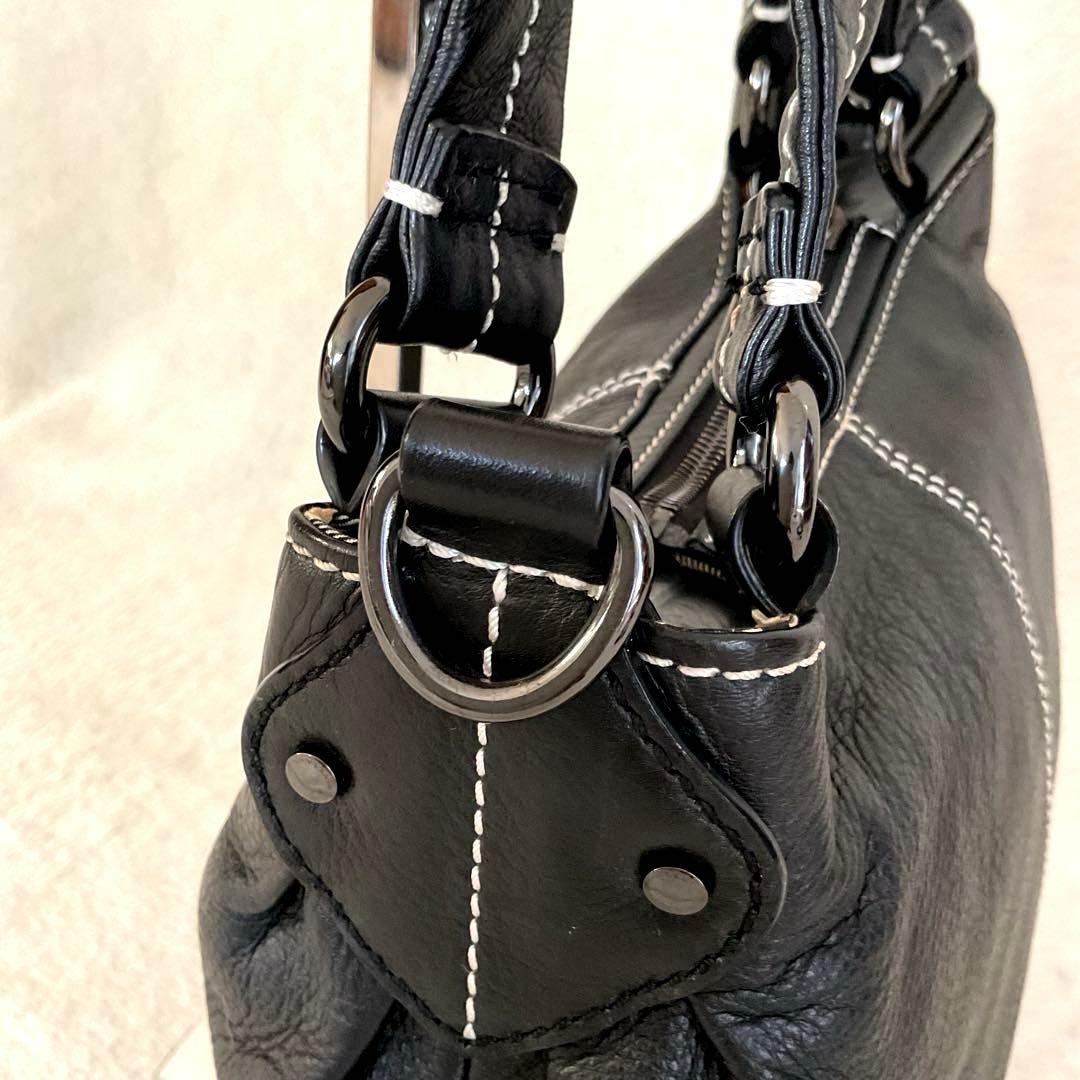 【美品】バーバリーショルダーバッグ オールレザー リバーシブル 黒 2way