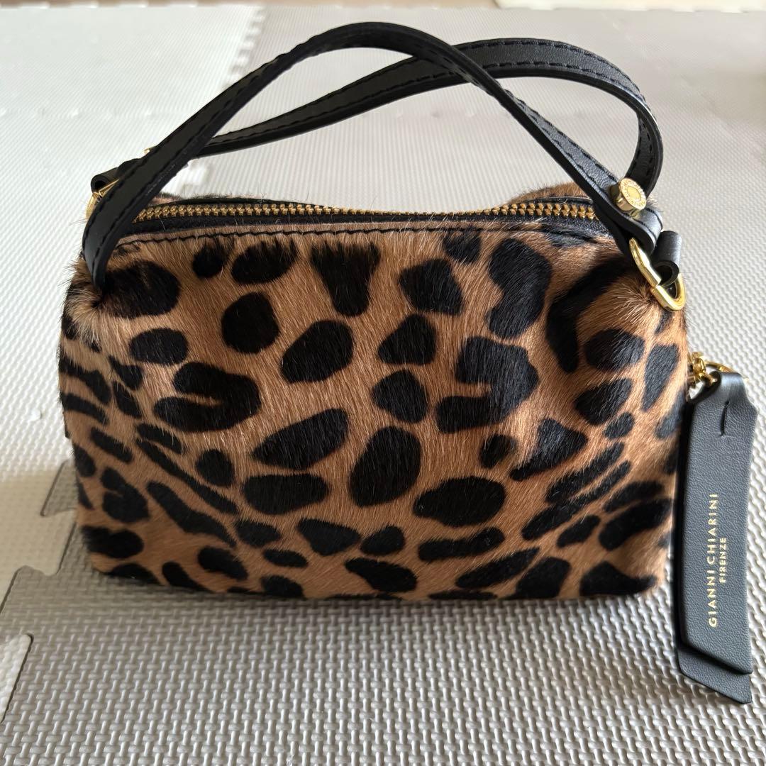 GIANNI CHIARINI ジャンニキアリーヌ レオパード ハンドバッグ