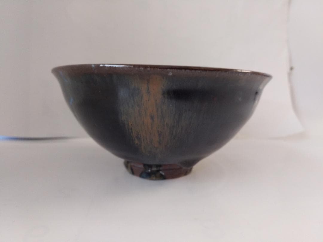 紀州焼 葵窯 寒川栖豊 作 天目形 茶碗 共箱 共布 栞 茶器 抹茶碗 新品