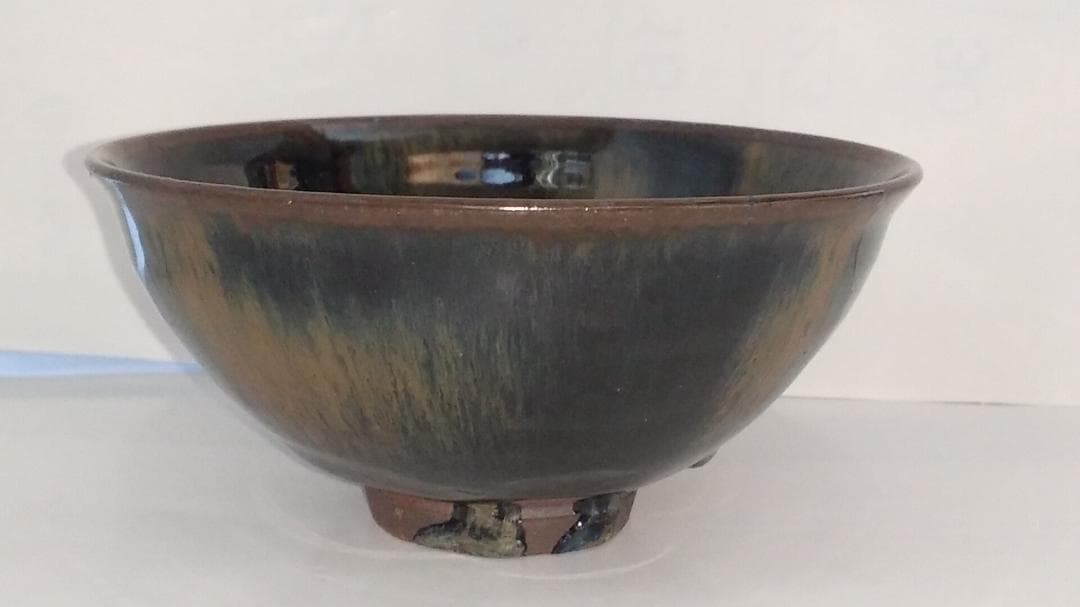 紀州焼 葵窯 寒川栖豊 作 天目形 茶碗 共箱 共布 栞 茶器 抹茶碗 新品