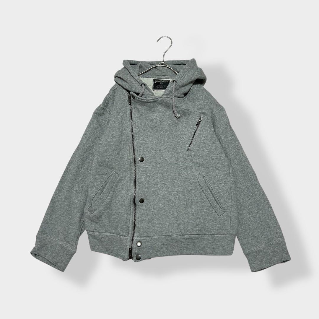 FINAL  スウェット ダブルライダース ジップパーカー グレー XS