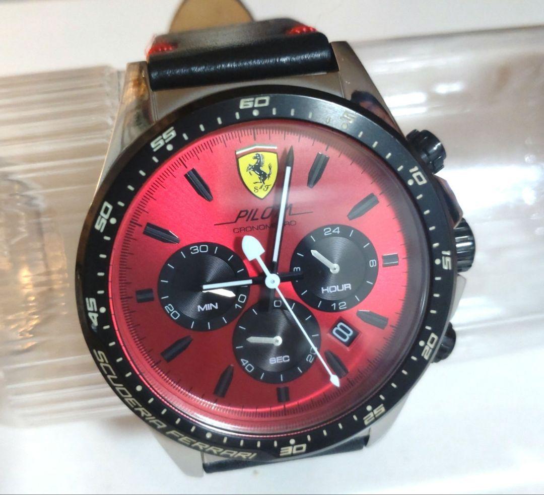 Scuderia Ferrari クロノグラフ 時計 レッド