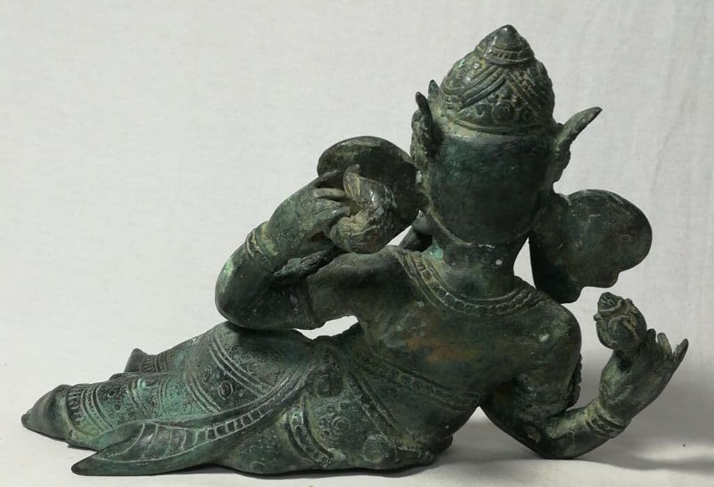 古銅 ガネーシャ 涅槃像 神