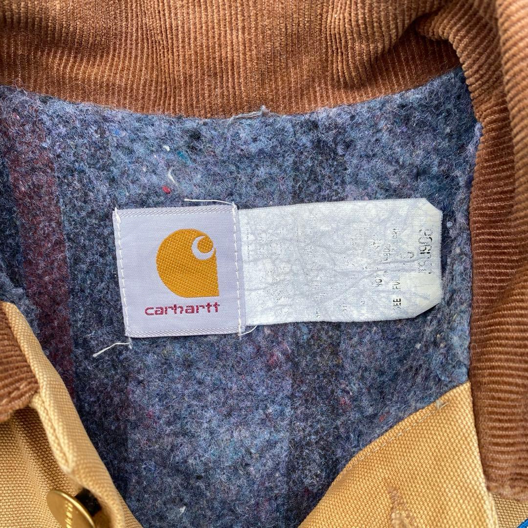 【希少】Carharrt トラッカージャケット 90s USA製 企業ロゴ刺繍