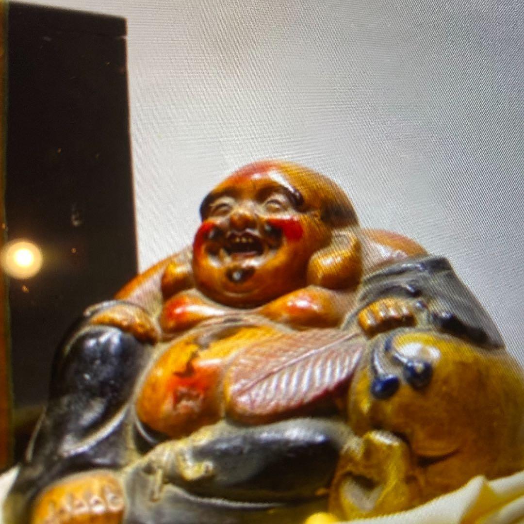 古陶彩色 備前 布袋 時代 古陶彩色備前布袋様 時代骨董品収集