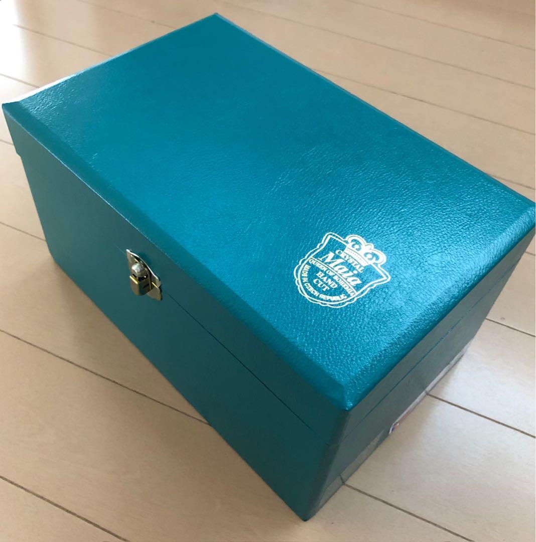 花瓶 ハンドカット crystal maia glass 箱付き クリスタル - メルカリ