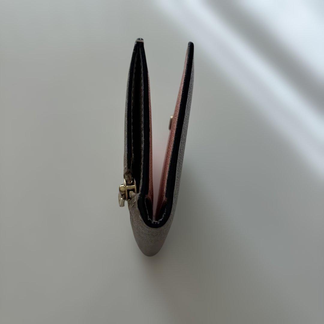 【ラルコバレーノ】グレー レザー 二つ折り財布