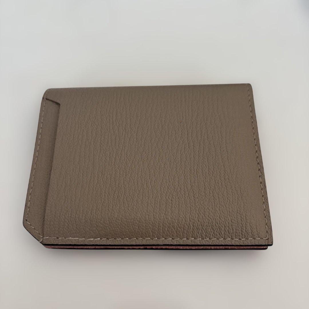 【ラルコバレーノ】グレー レザー 二つ折り財布