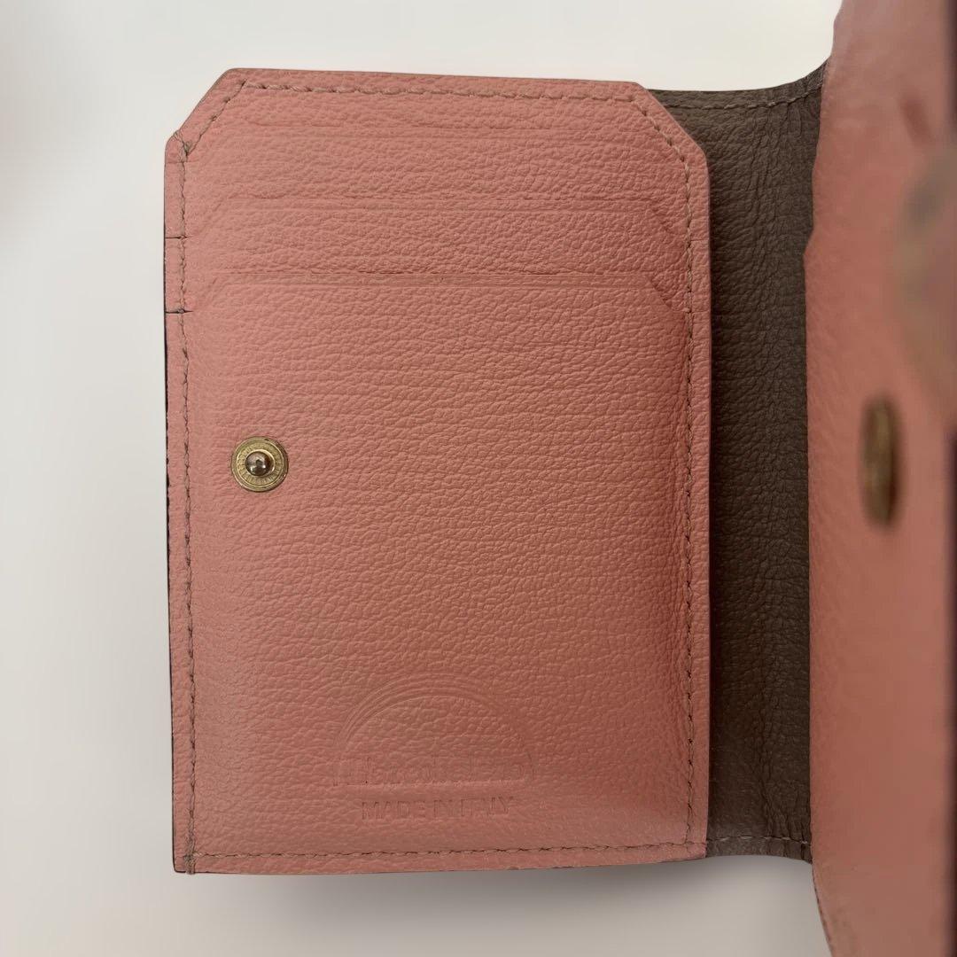 【ラルコバレーノ】グレー レザー 二つ折り財布