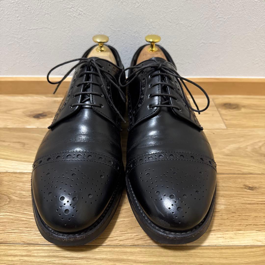 【美品】REGAL リーガル 革靴 パンチド キャップトゥ 黒 ビジネス 25