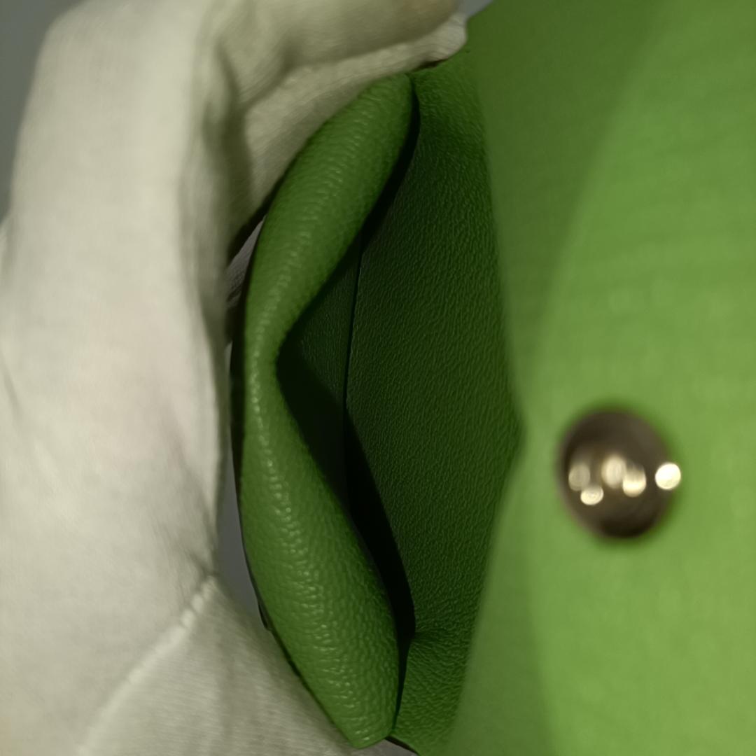 極美品　HERMES カルヴィデュオ ケース W刻印 シェーブル　グリーン