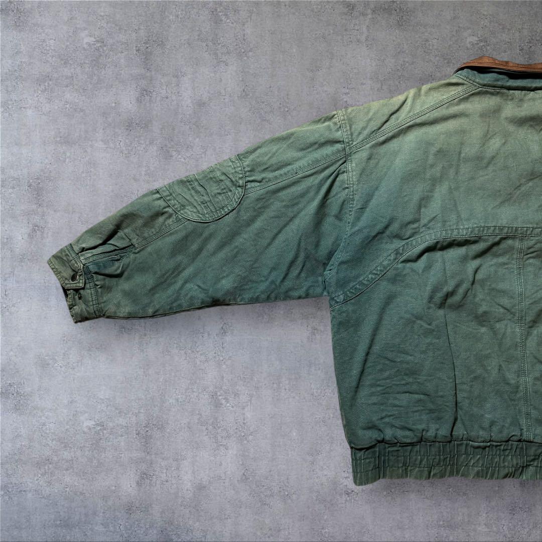 2305古着90年代WOODSMANダックジャケット短丈レザー鬼フェード雰囲気系