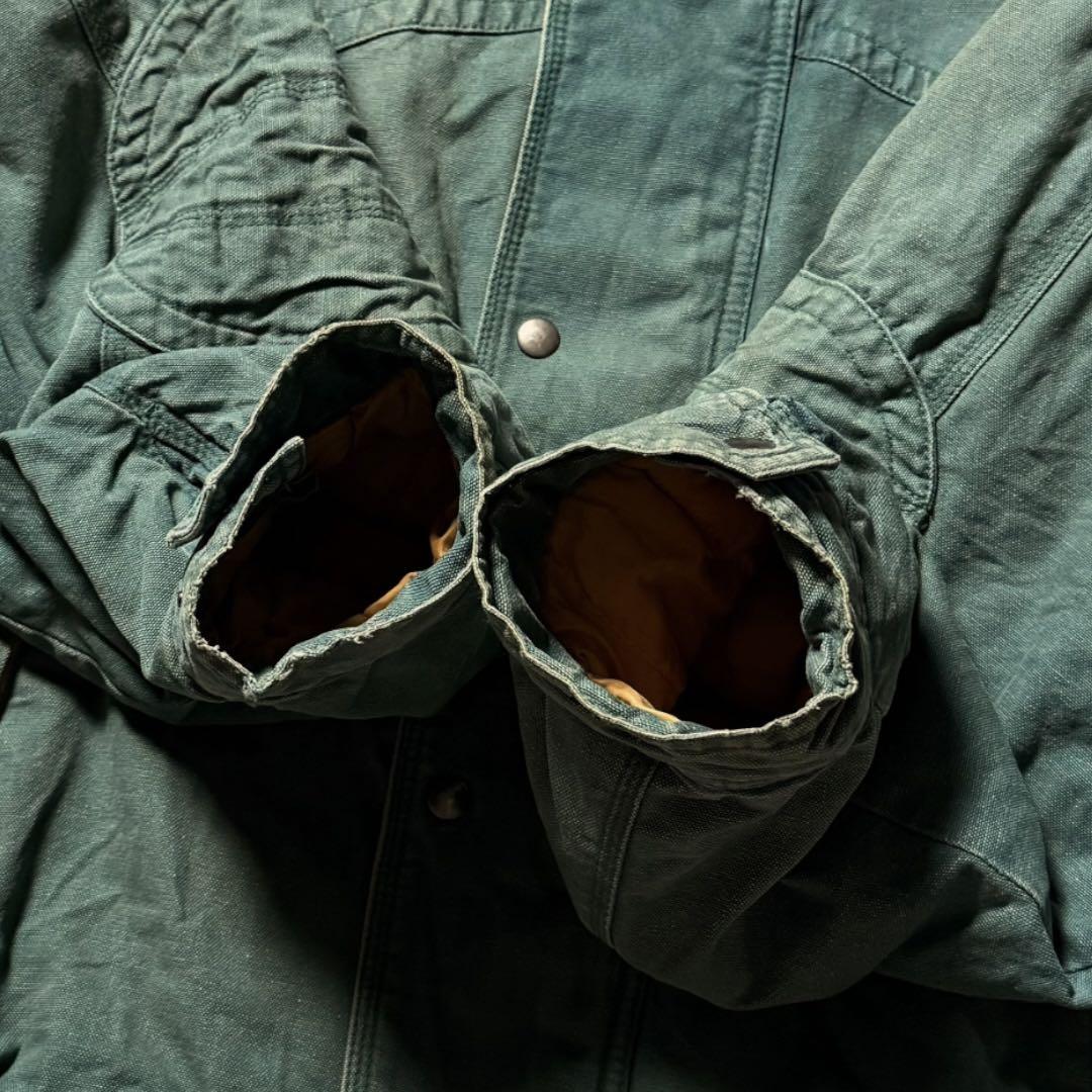 2305古着90年代WOODSMANダックジャケット短丈レザー鬼フェード雰囲気系