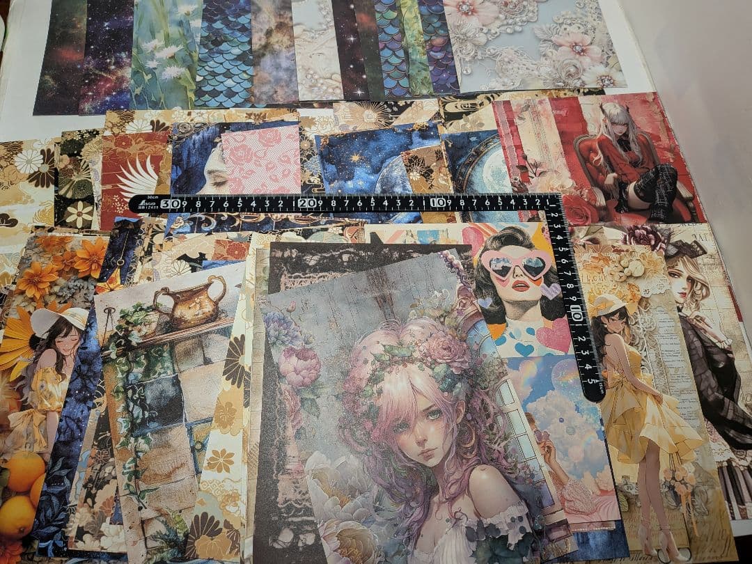 ⑤コラージュ　シール　紙もの　シーリング