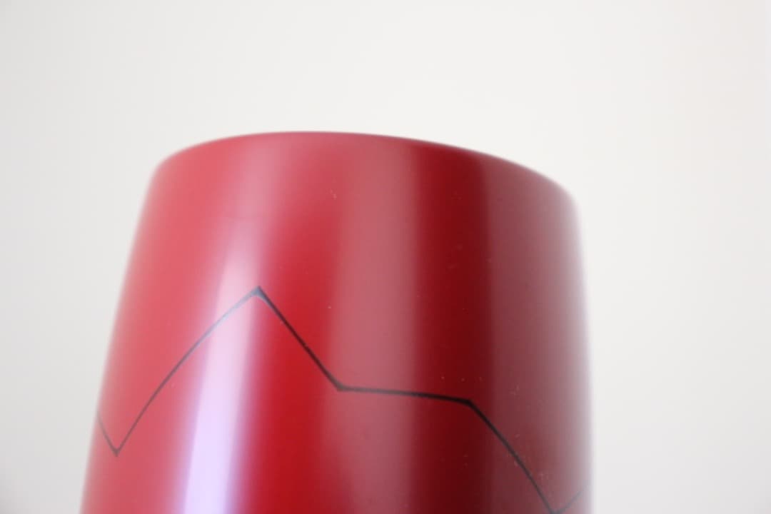 漆工芸　輪島屋善仁　アイスカップ　朱塗　稜線漆絵