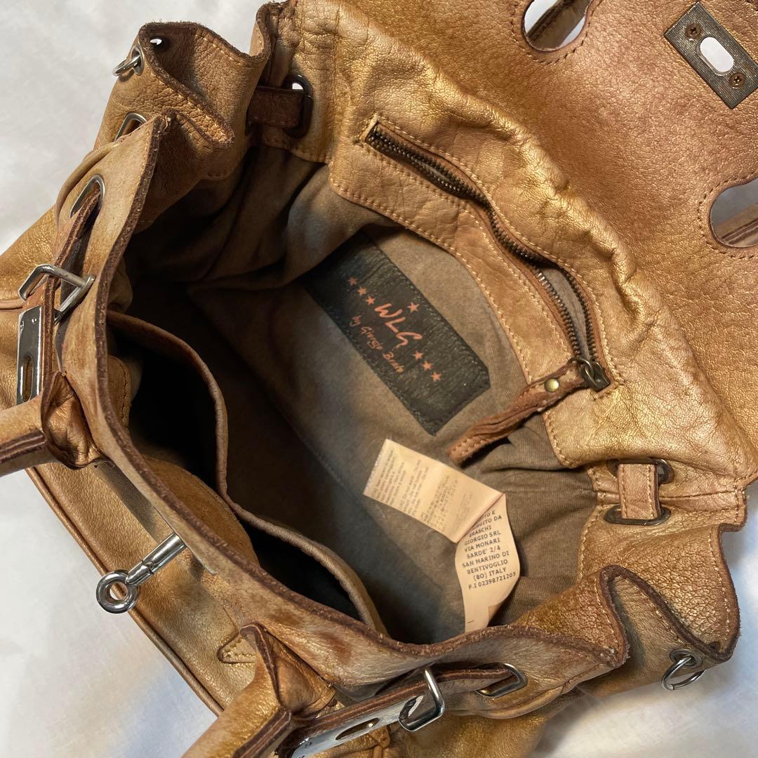 WLG by GIORGIO BRATO ゴールド 星刺繍 ハンドバッグ