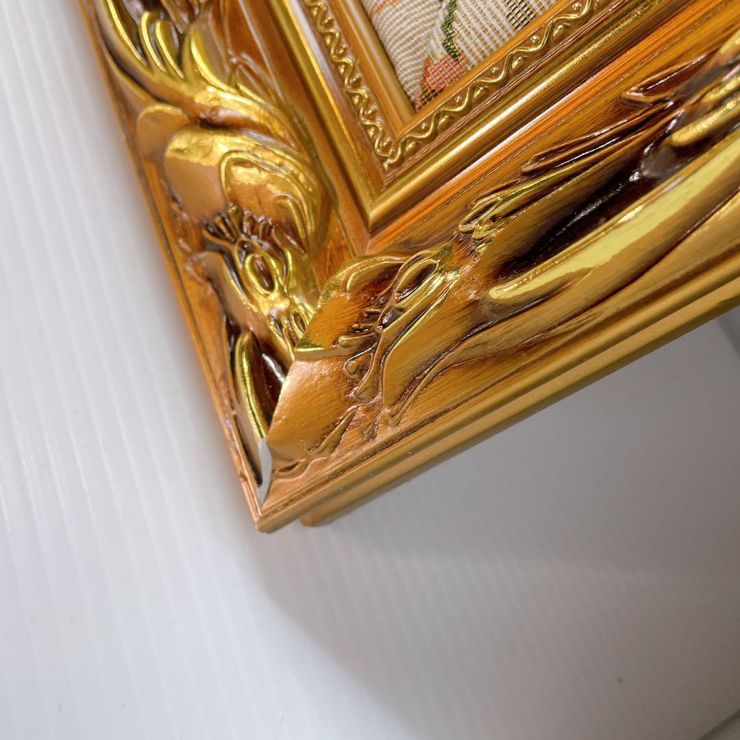 美品】絵画 『窓から眺める丘』 フランス・ゴブラン織り使用 良質 額絵