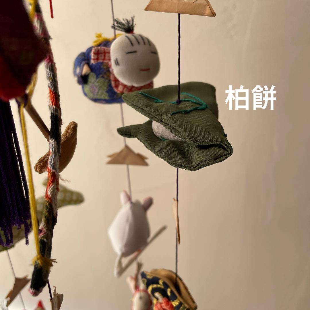 木製　吊り下げスタンド付き　ちりめん細工　吊るし雛　端午の節句　子どもの日