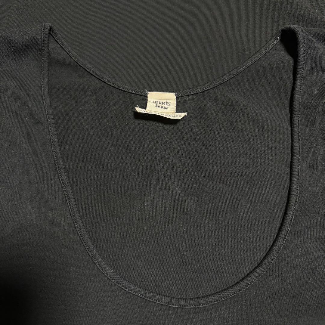 エルメス HERMES タンクトップ カットソー ノースリーブ ブラック
