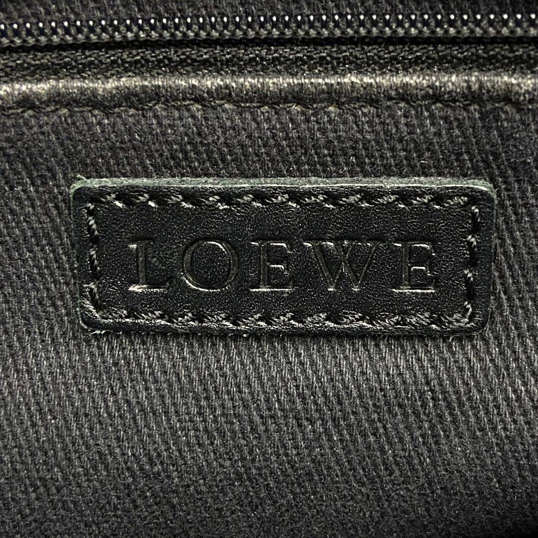 【美品】ロエベ アナグラム ショルダーバッグ ブラック キャンバス
