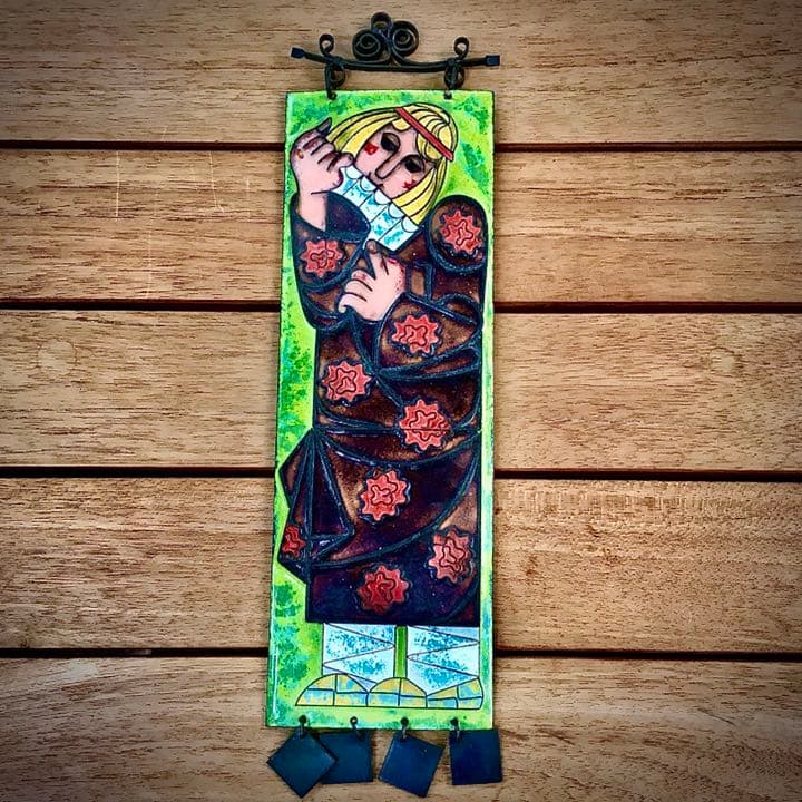 1974年 ロシア（ソ連）モスクワ製造 銅板七宝 タペストリー（ 放浪芸人） 1974年 ロシア（ソ連）モスクワ製造 銅板七宝 タペストリー（ 放浪芸人）