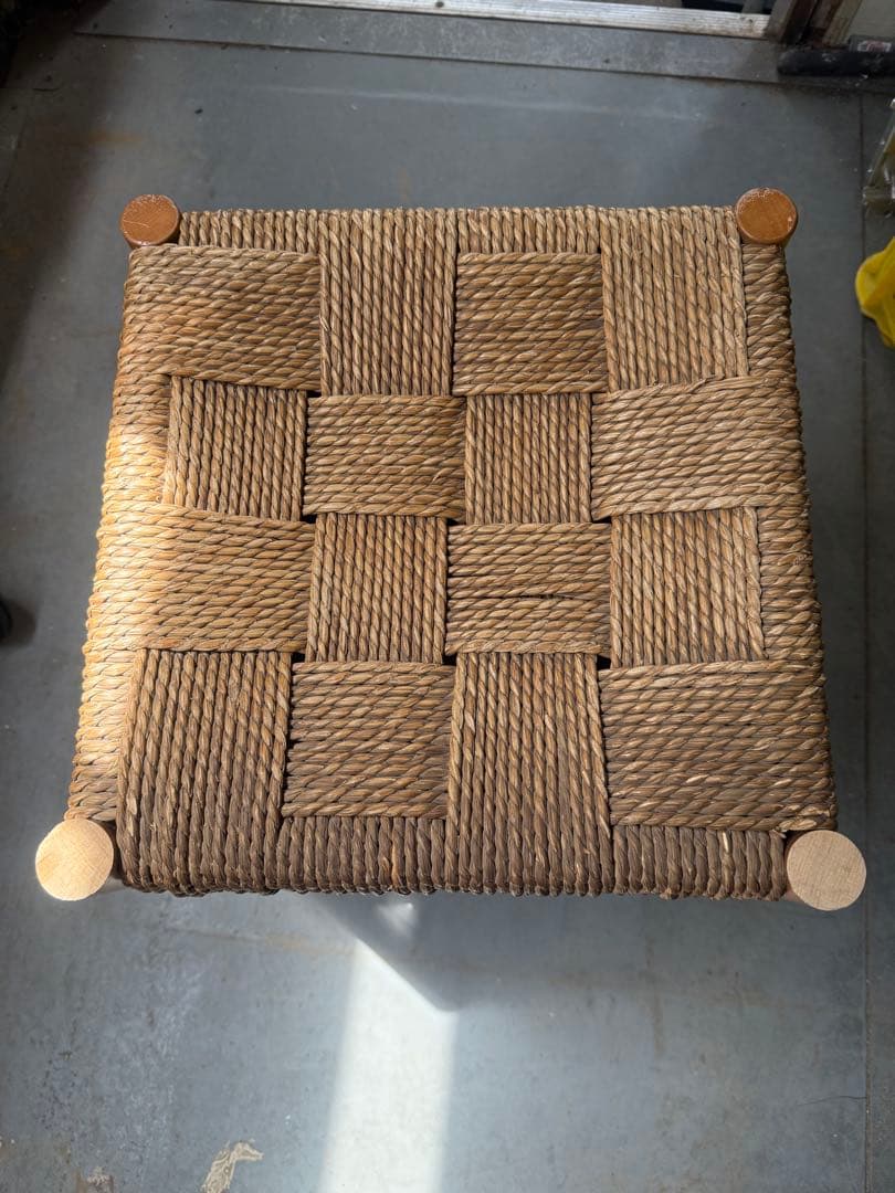 アンティーク ラッシュ スツール 縄編み チェア 椅子2個セット　ますみ