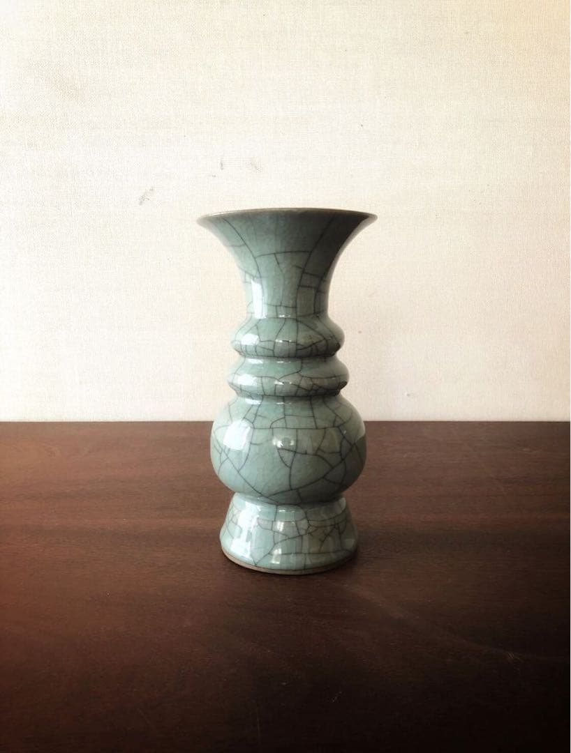 官窯 【哥釉 青瓷尊】 青磁器