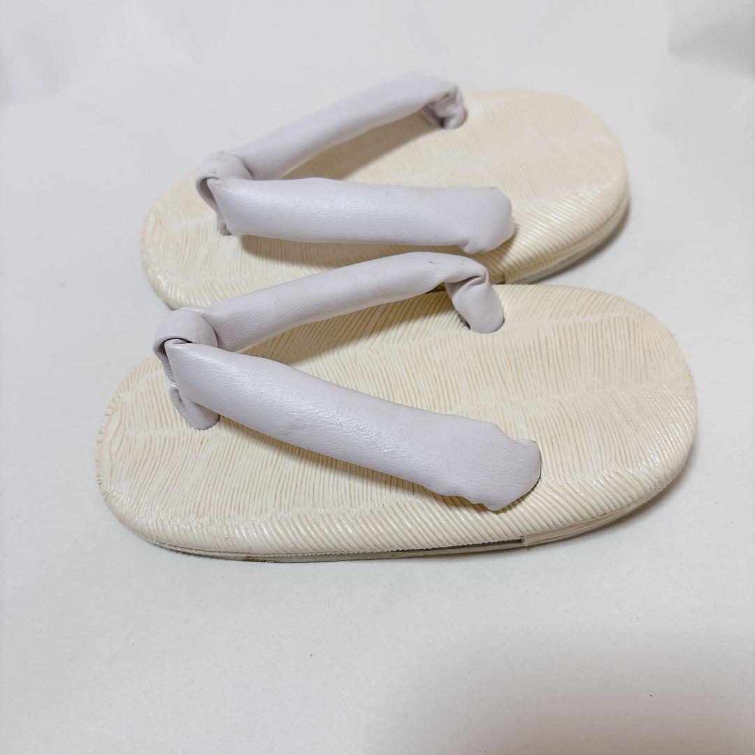 キャサリンコテージ　被布　100センチ　八重桜ベージュ×グレー　足袋・雪駄セット