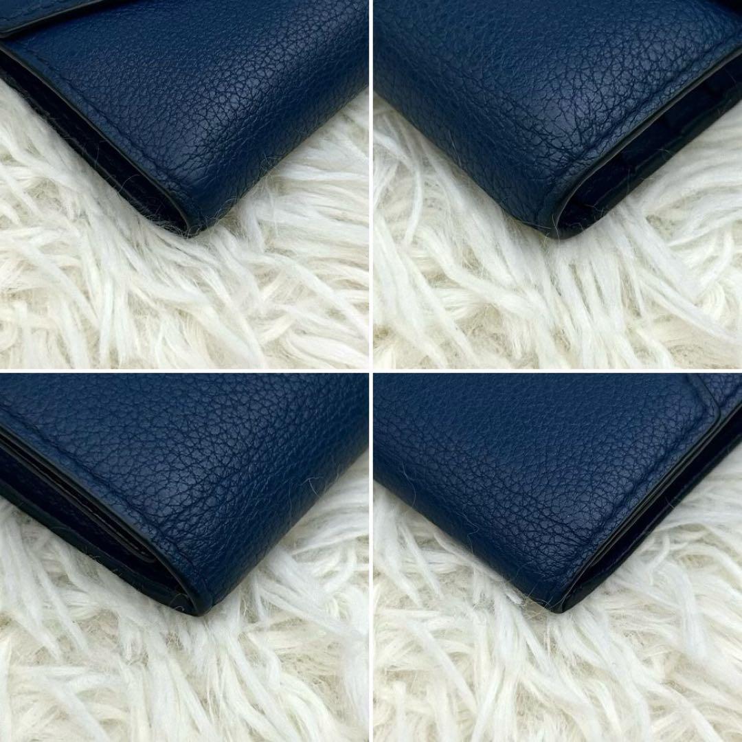 【美品】ICチップ内蔵 MIU MIU ミュウミュウ 三つ折り財布 ブルー系