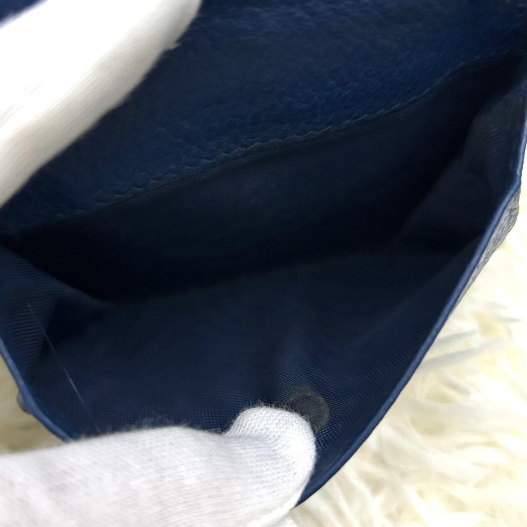 【美品】ICチップ内蔵 MIU MIU ミュウミュウ 三つ折り財布 ブルー系