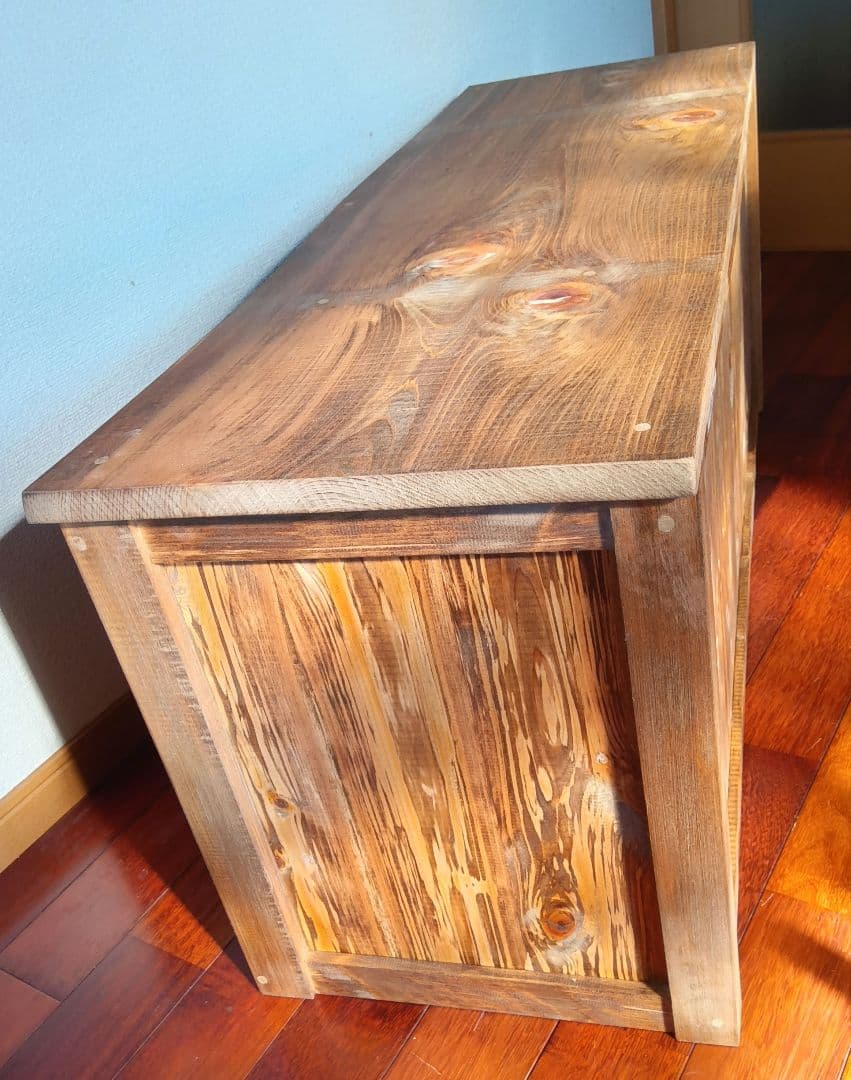 週末（金土日）価格＊レトロ風TVボード＊檜の一枚板使用