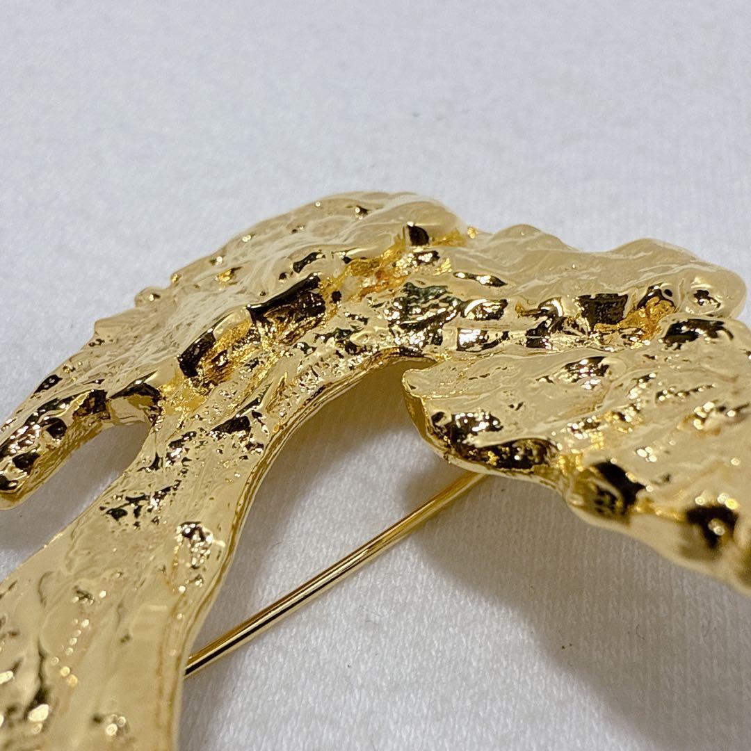 YSL イヴサンローラン ゴールドカラー バード 鳥 ブローチ