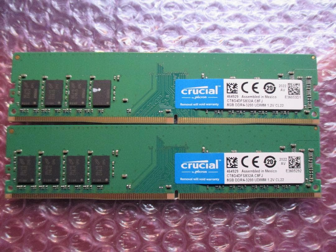 販売 DDR4-3200 8GB×2 クルーシャル Crucial DDR4-3200MHz 8GB×2枚 16GB