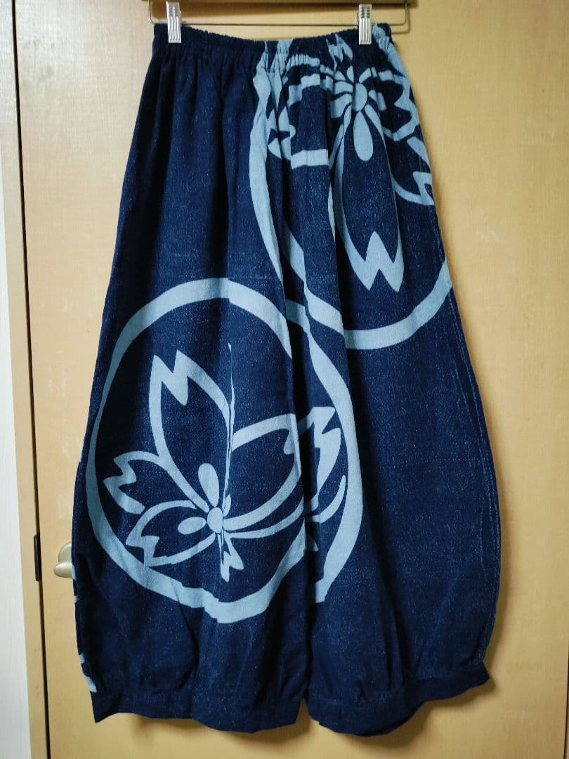 エスニック　バールンパンツ　天然コットン　藍染　新品　タイ製B80