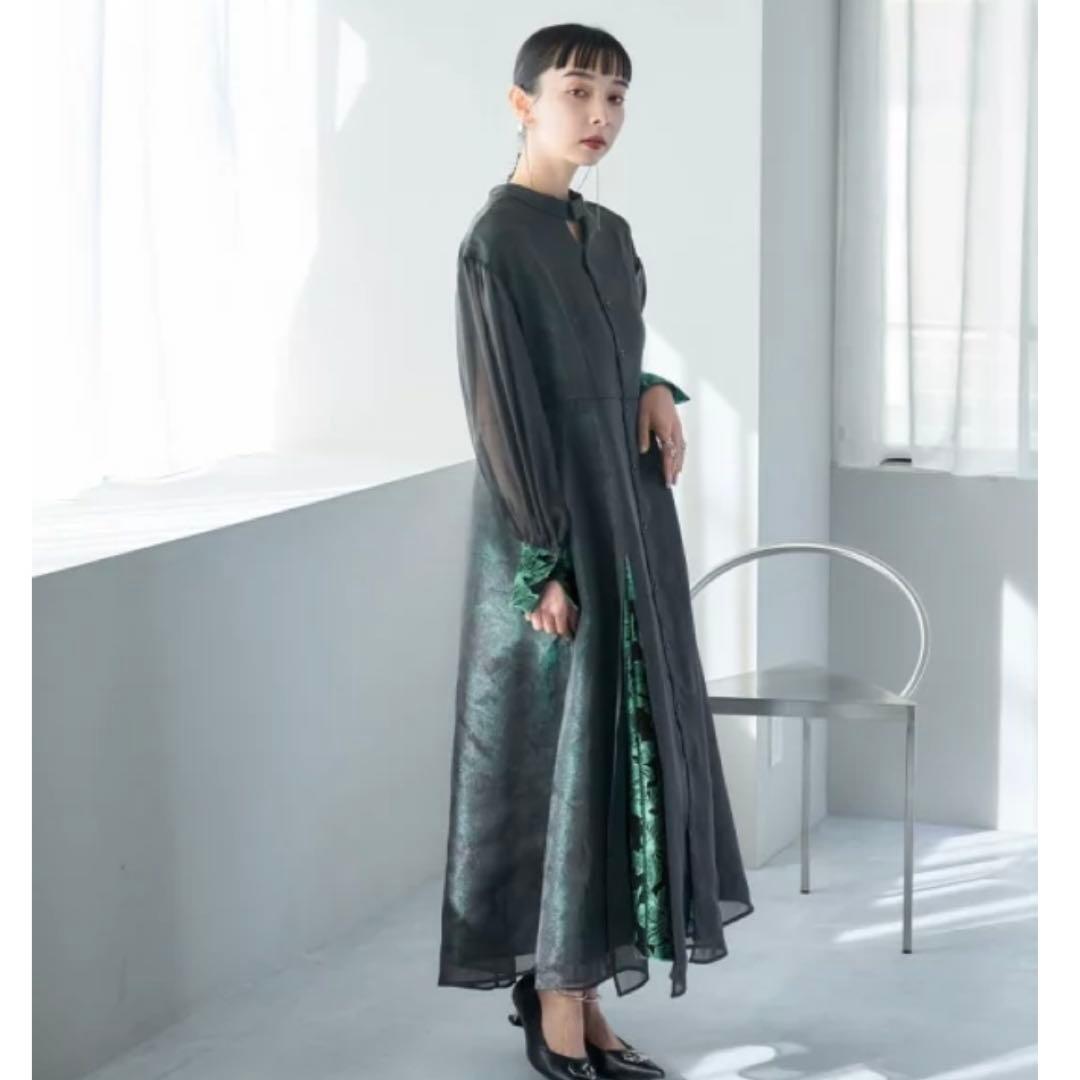 HARE ハレ　ジャガード　ロングワンピース　オケージョン　シアー