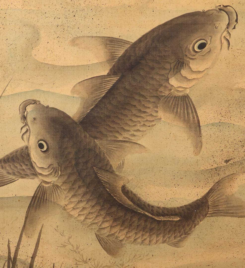 水墨畫。山水。戰前。名作家「福岡 敬堂」七十三才時の作品。共 【