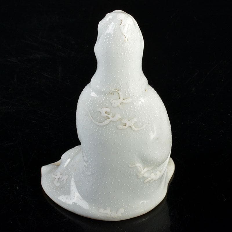 九谷焼　古九谷　 色絵白粒　観音像　仏像　置物　時代箱付　V　R4530