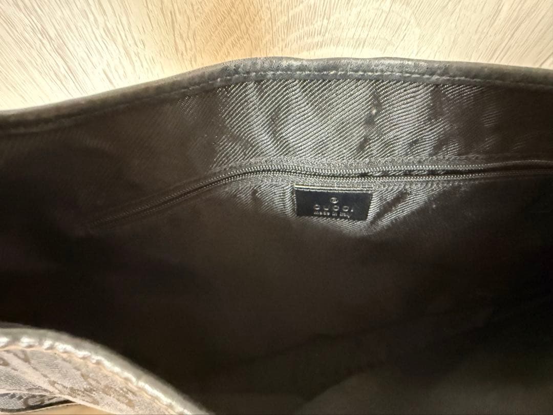 GUCCI ワンショルダーバッグ　ジャッキー　GG柄　キャンバス　黒　レザー