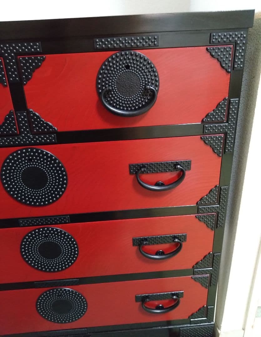 岩谷堂箪笥 赤黒呂塗 4段 美品 - メルカリ