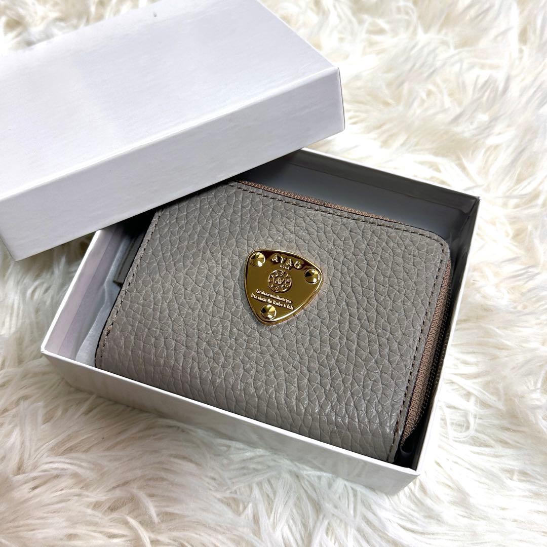 未使用品✨アタオ ワルツ・ケリー 三つ折り財布 グレージュ レザー 未