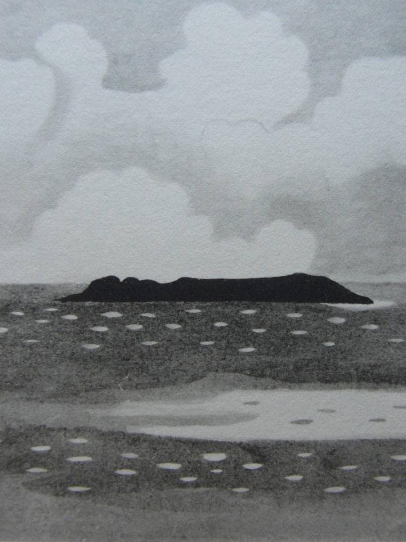 中古品 小野竹喬 【伊豆初島】 高級画集画、状態良好、新品高級額装付