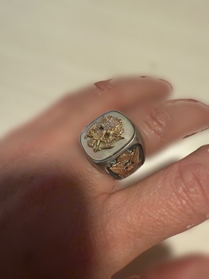 希少 ヴィンテージ WW2 マザーオブパール イーグルリング