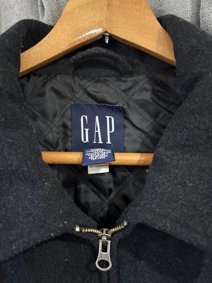 00s OLD GAP ウール ドリズラージャケット ブラック 裏地キルティング